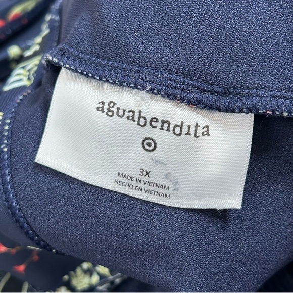 Agua Bendita x Target Navy Blue Floral Tile Cheeky One Piece Swimsuit - Picture 12 of 16